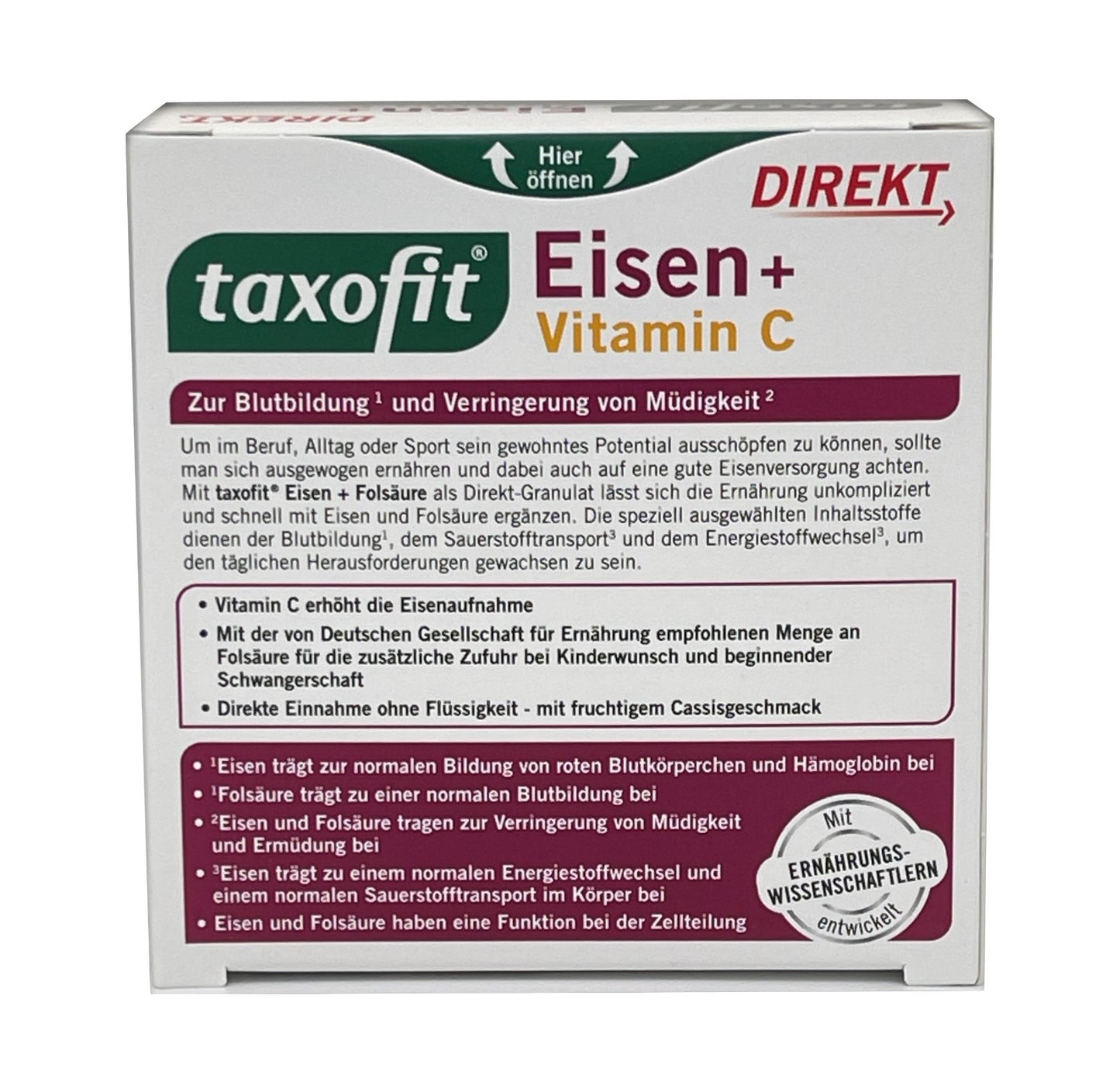 Taxofit Eisen+Folsäure direkt Granulat (20 Stk.)