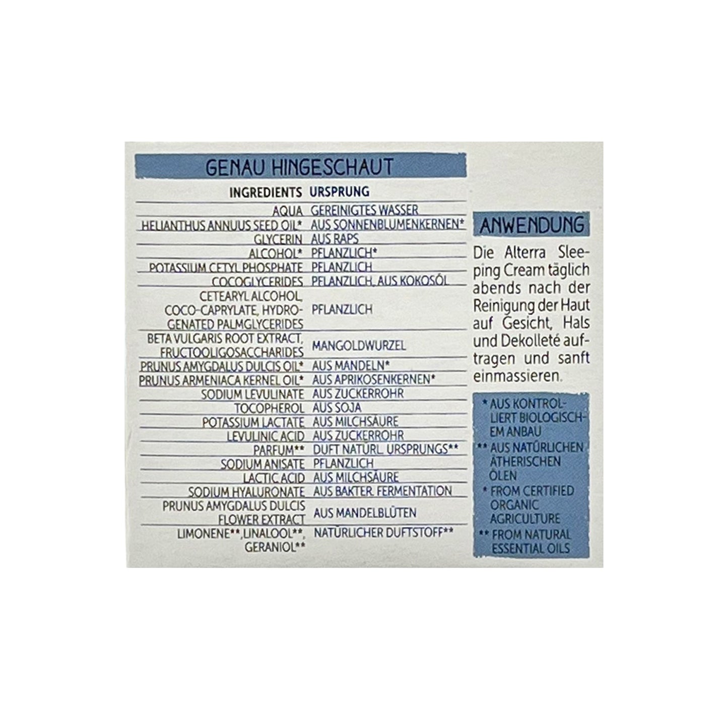 Alterra NATURKOSMETIK Sleeping Cream (50 ml)