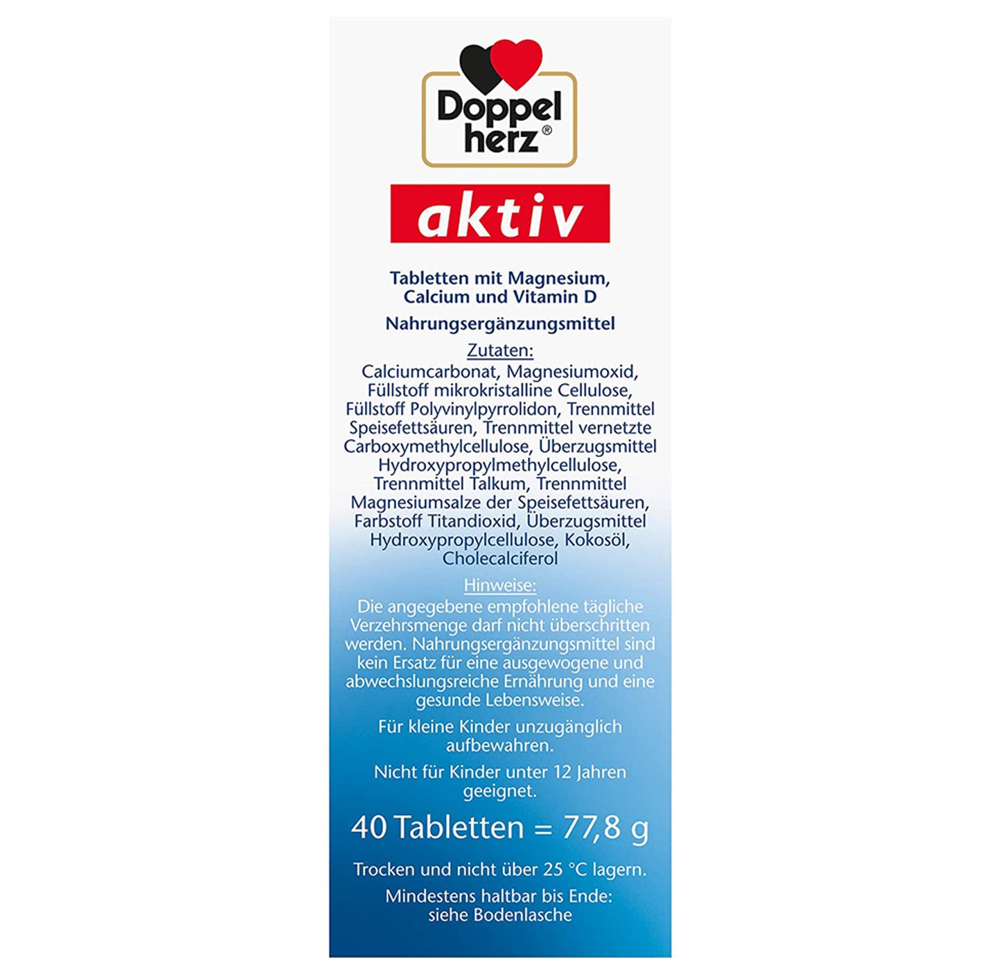 Doppelherz Magnesium + Calcium + D3 Tabletten (40 Stk.)