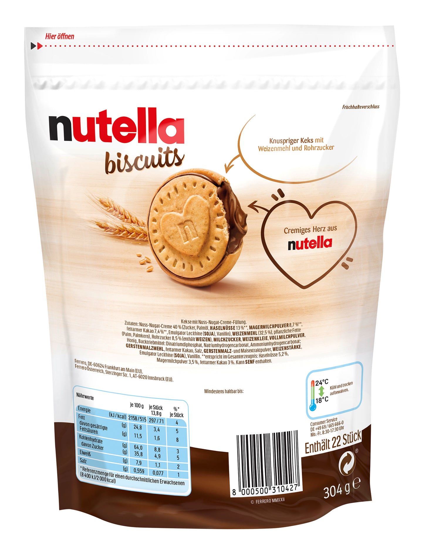 nutella biscuits 304g