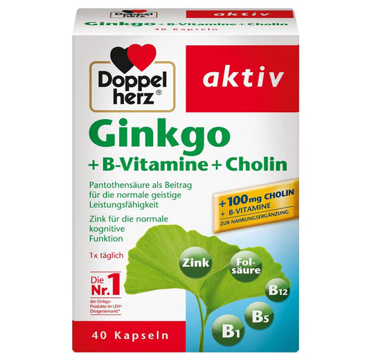 Doppelherz aktiv Ginkgo + B-Vitamine + Cholin Kapseln (40 Stk.)