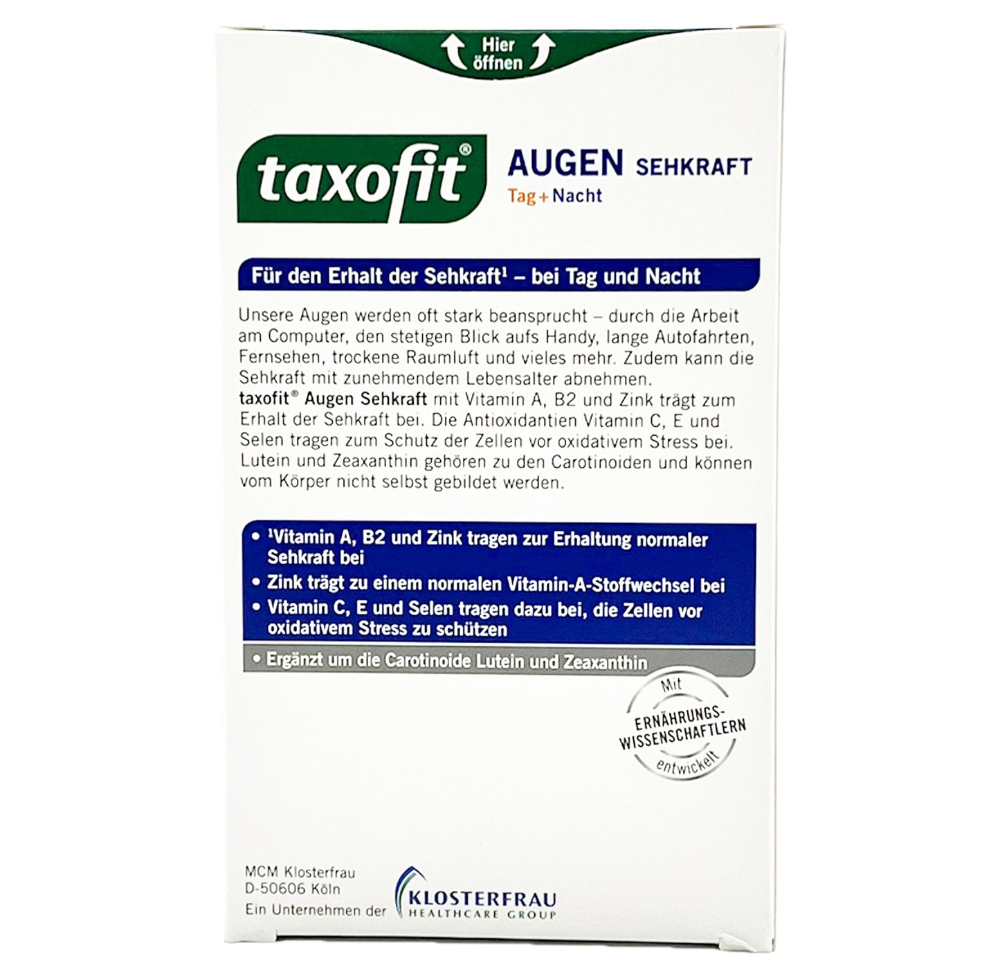 Taxofit Augen Sehkraft Tag+Nacht Kapseln (30 Stk.)